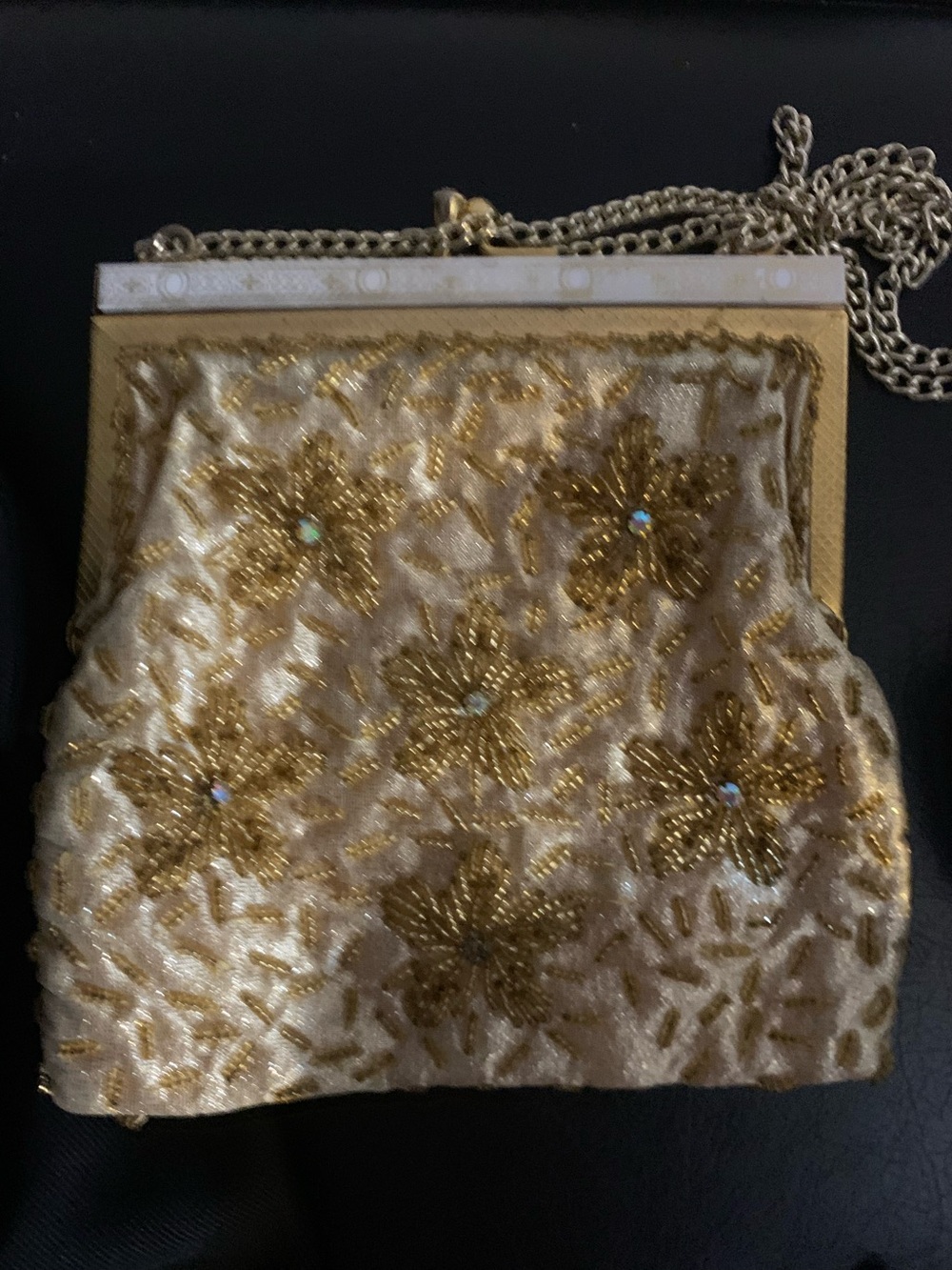 Gold Beaded Evening Bag - Women Bags